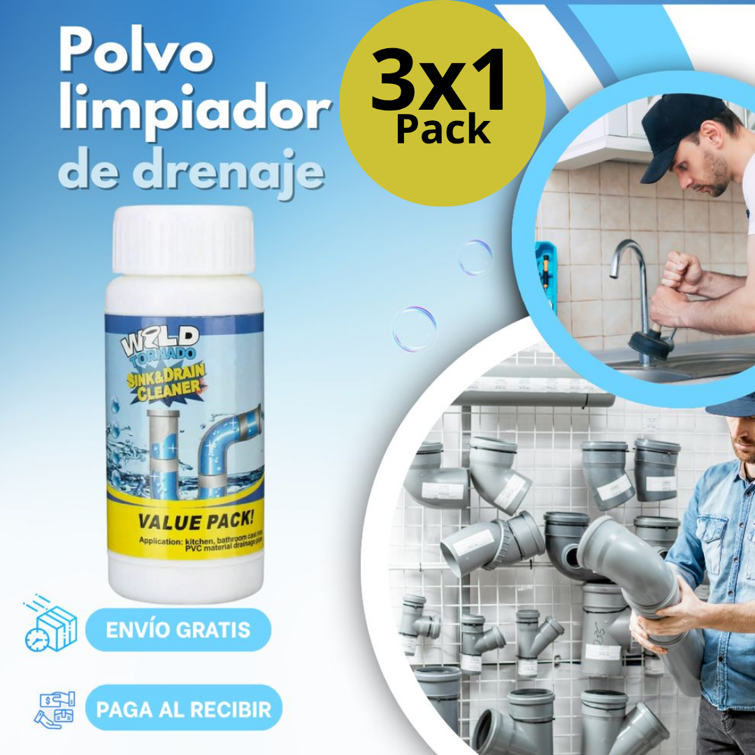 Destapador Instantáneo de Drenajes 3x1