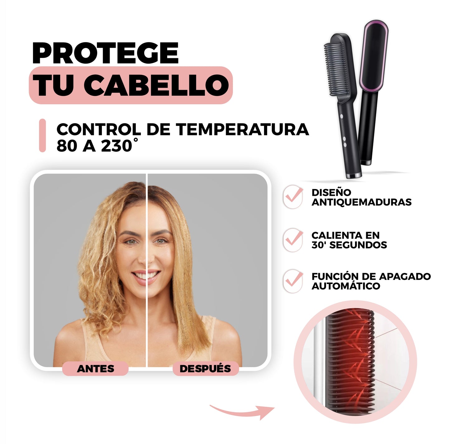 Cepillo Alisador Anti-Frizz | Ionstraight©
