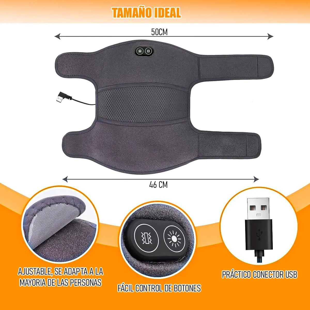 Rodillera Calefacción Masaje 2 en 1