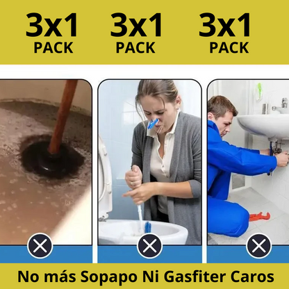Destapador Instantáneo de Drenajes 3x1